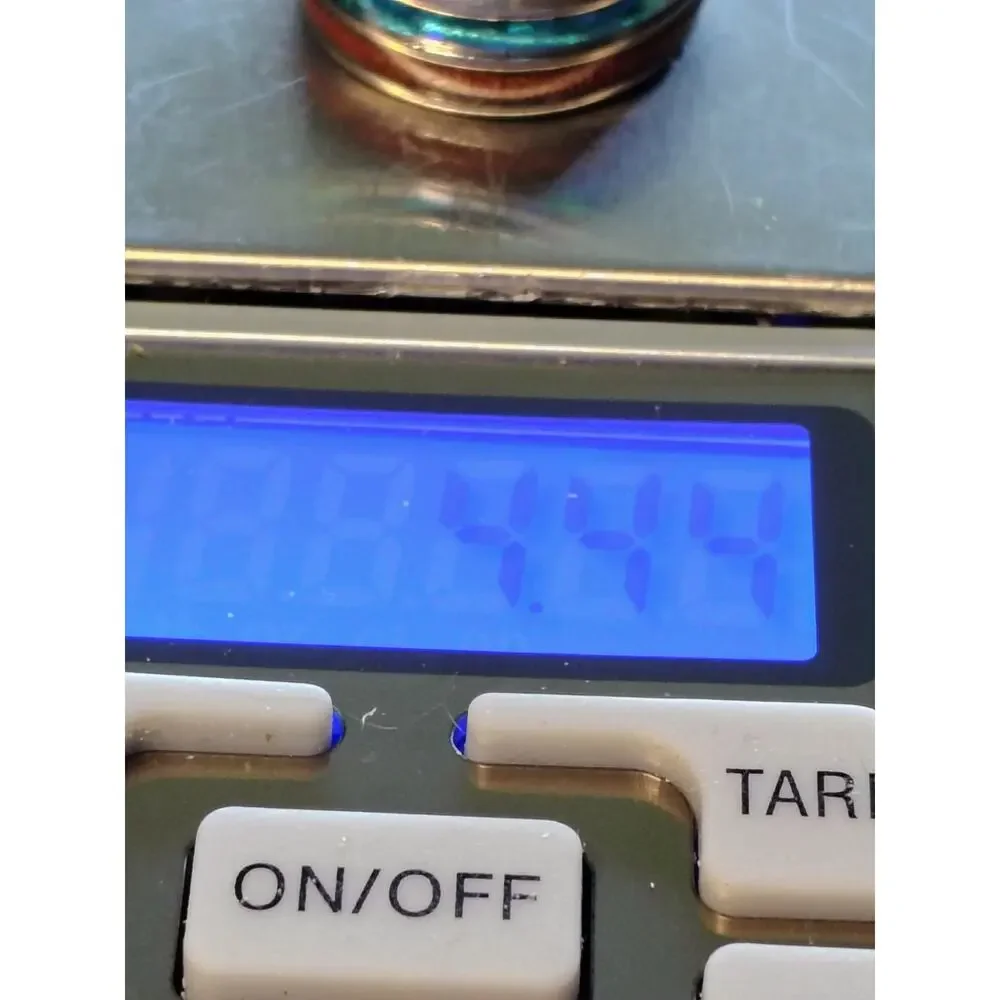 Blue Opal Koa Wood Inlay Comfort Band Ring Size 7